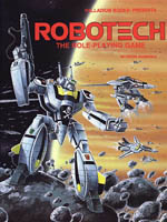 Couverture de la première édition du premier volume de l'adaptation en jeu de rôle de la série TV Robotech